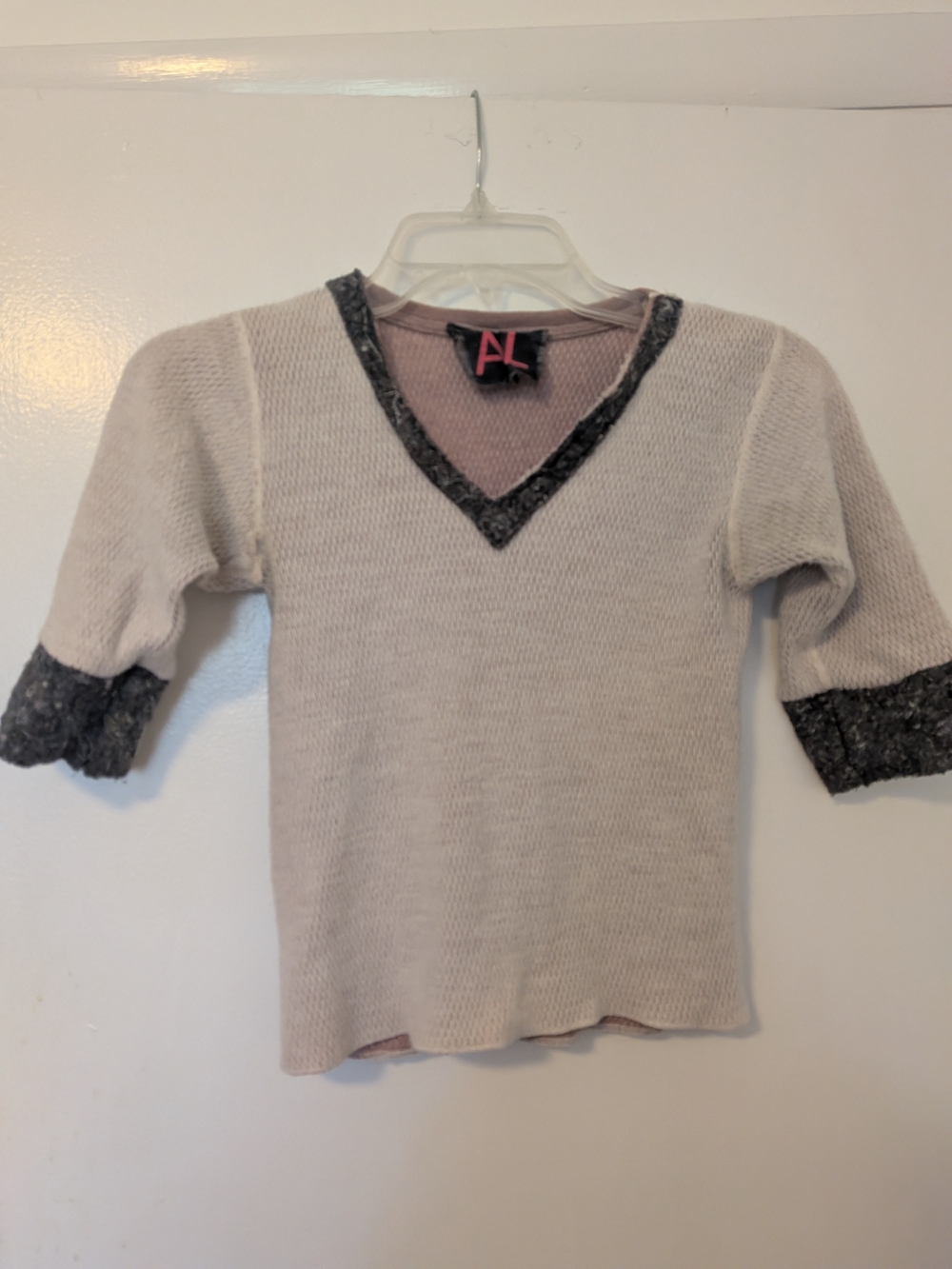 Alicia Lawhon LA Designer Two-Tone Crop Sweater Wool Trim Sample